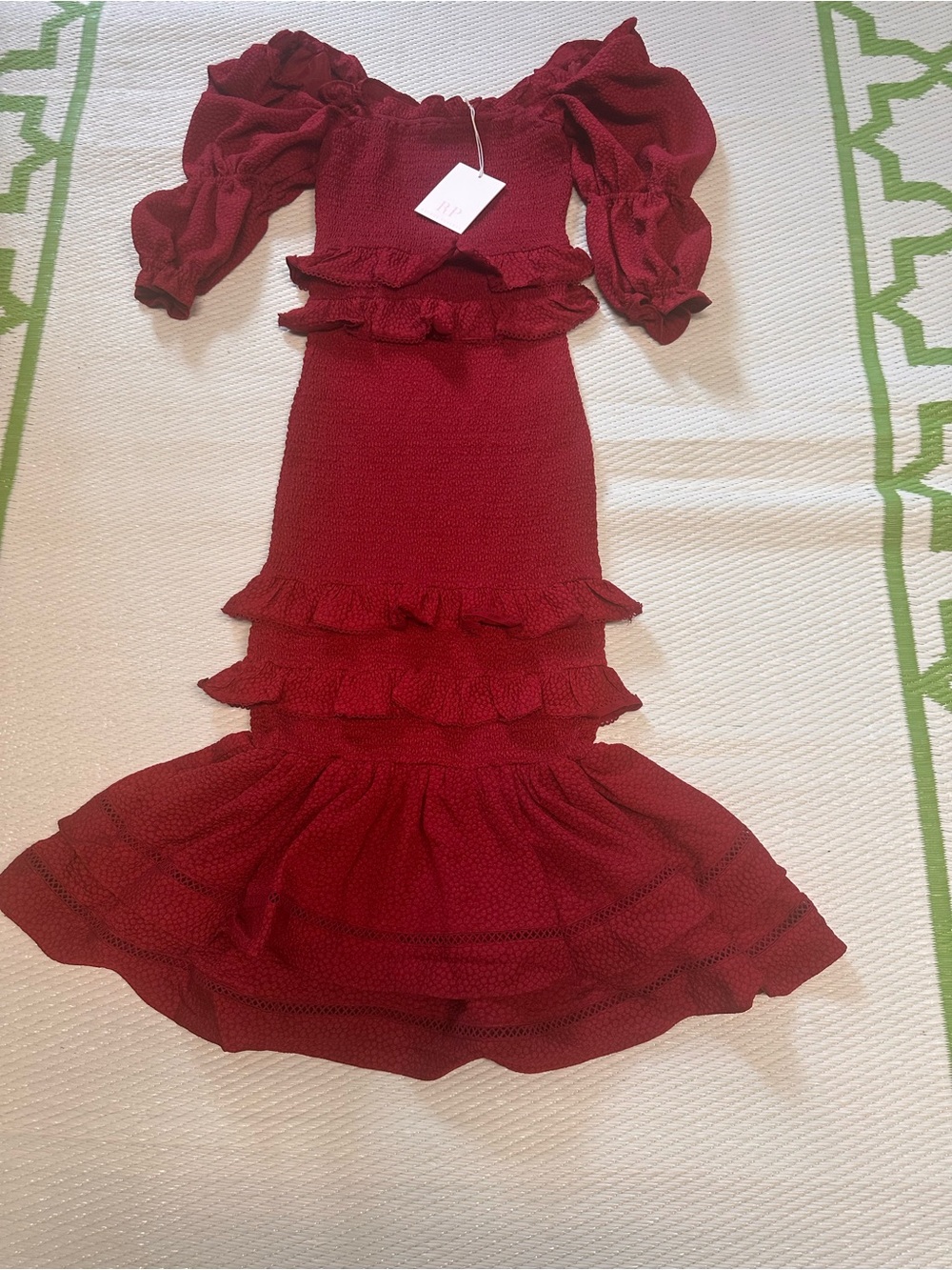 Rachel Parcell Wine Red Ruffle Mermaid Dress